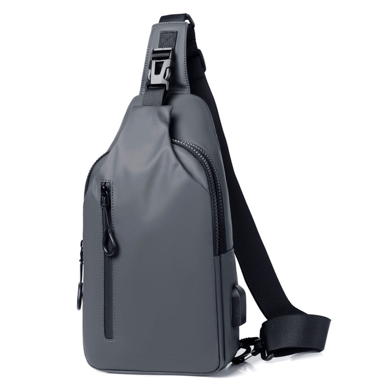 Korean City Waterproof USB Charging Crossbody Bag - Image 8